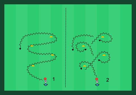 Cone slalom with variations